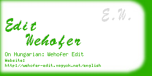 edit wehofer business card